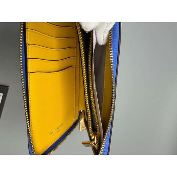 Kate Spade Katy Sunshine Floral Textured Leather Medium Zip Around Wallet NWT - Picture 9 of 15